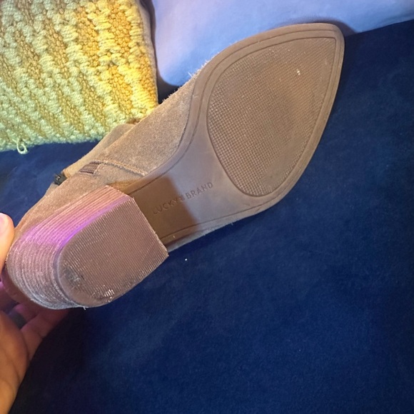 LUCKY BRAND tan suede booties sz 10 - Picture 7 of 7